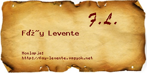 Fáy Levente névjegykártya